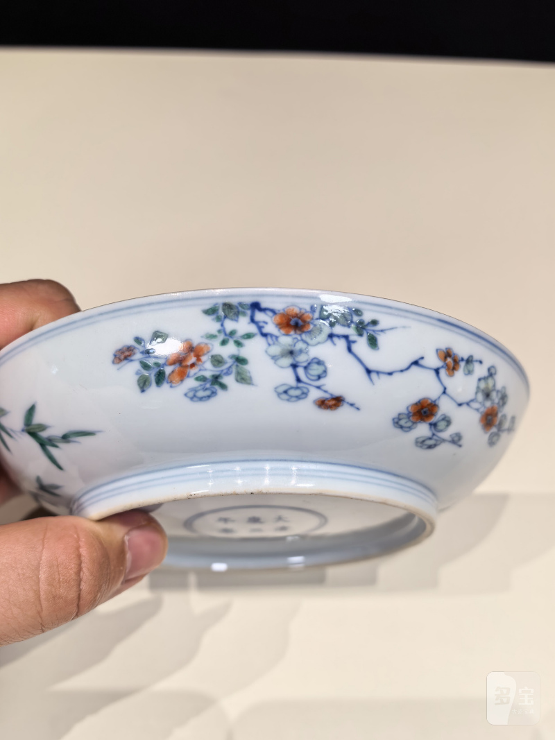 清康熙 斗彩花鸟纹盘 - 图7